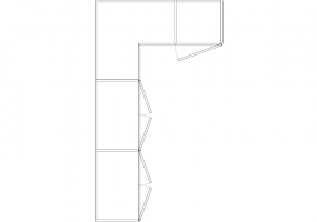 Armários DWG - Armário batentes angular esq 11