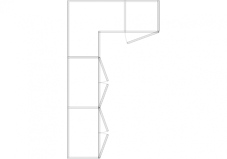 Armários DWG - Armário batentes angular esq 11 - ACCA...