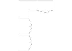 Wardrobes DWG - 带左铰链门扇的墙角衣柜12