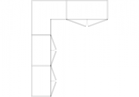 Wardrobes DWG - 带左铰链门扇的墙角衣柜13