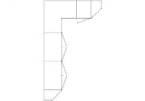 Wardrobes DWG - 带左铰链门扇的墙角衣柜15