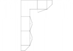 Wardrobes DWG - 带左铰链门扇的墙角衣柜16
