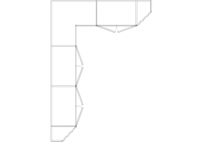 Armários DWG - Armário batentes angular esq 17