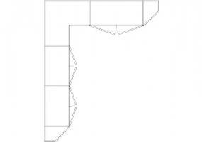 Wardrobes DWG - 带左铰链门扇的墙角衣柜18