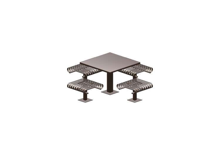 Benches and Planters 3D - Metallic table and chair... Benches and Planters 3D - Metallic table and chair...