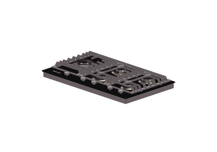 Eletrodomésticos 3D - Cooktop a gás com 5 bocas -... Eletrodomésticos 3D - Cooktop a gás com 5 bocas -...