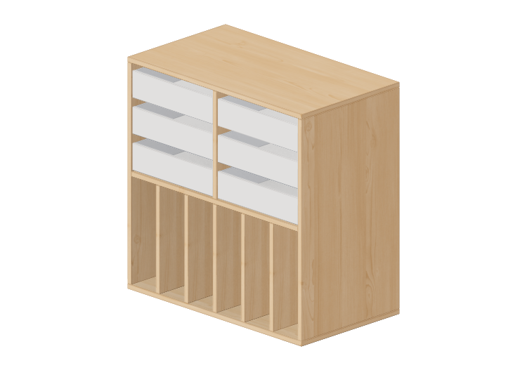 Wardrobes and Cabinets 3D - Cabinet with six drawers - size... Wardrobes and Cabinets 3D - Cabinet with six drawers - size...