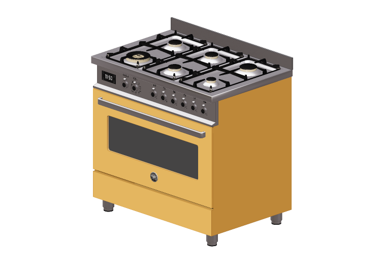 Electrodomésticos 3D - Cocina de gas 6 quemadores con horno... Electrodomésticos 3D - Cocina de gas 6 quemadores con horno...
