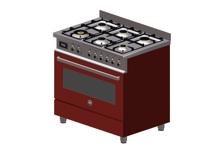 Electrodomésticos 3D - Cocina de gas 6 quemadores con horno... Electrodomésticos 3D - Cocina de gas 6 quemadores con horno...