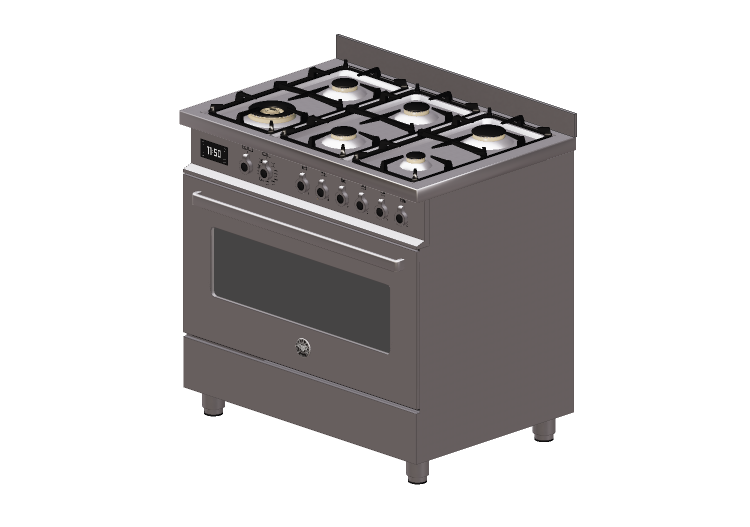 Elettrodomestici 3D - Cucina a gas 6 fuochi con forno... Elettrodomestici 3D - Cucina a gas 6 fuochi con forno...