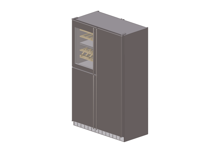 3D Haushaltgeräte - Kombinierter Einbaukühlschrank mit... 3D Haushaltgeräte - Kombinierter Einbaukühlschrank mit...