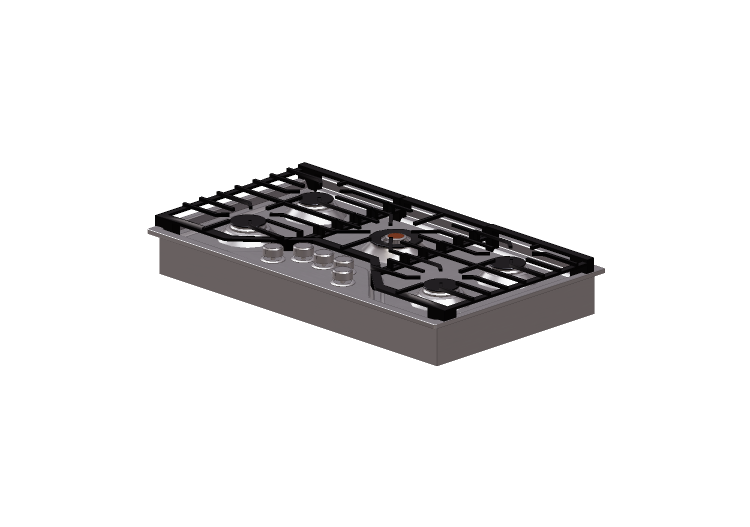 Elettrodomestici 3D - Piano cottura a gas - Monogram -... Elettrodomestici 3D - Piano cottura a gas - Monogram -...