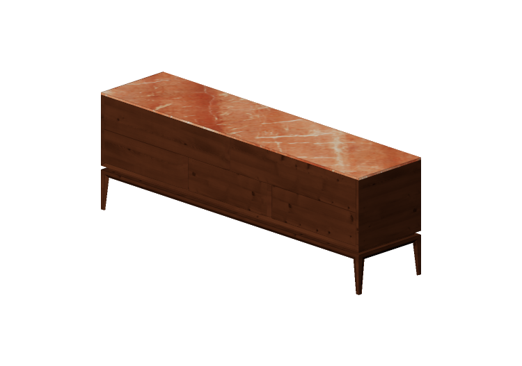 Armarios y Cómodas 3D - Cómoda 220x53x75cm - Natuzzi -... Armarios y Cómodas 3D - Cómoda 220x53x75cm - Natuzzi -...