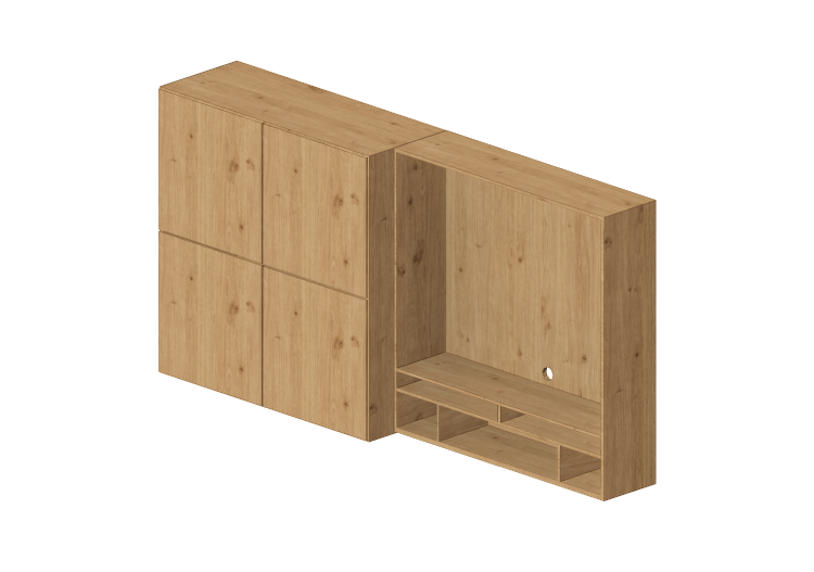 Pareti attrezzate 3D - Sistema componibile 248x127cm -... Pareti attrezzate 3D - Sistema componibile 248x127cm -...