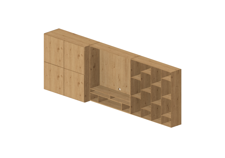 3D Wall Cabinet - Modular system 372x127cm - Natuzzi -... 3D Wall Cabinet - Modular system 372x127cm - Natuzzi -...