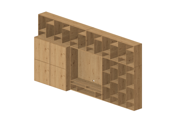 3D Schrankwände - Modulares System 372x189cm - Natuzzi -... 3D Schrankwände - Modulares System 372x189cm - Natuzzi -...