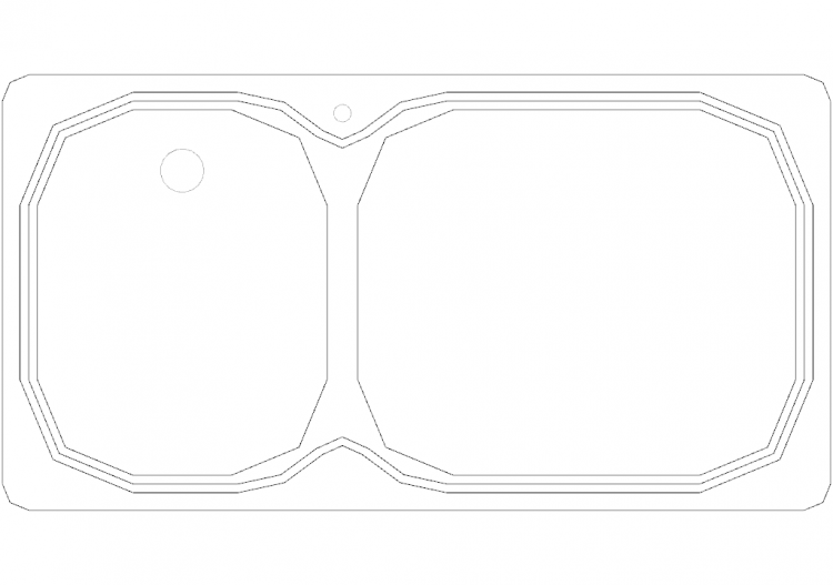 Kitchens DWG - Wash Basin p50xl95 10 - ACCA software