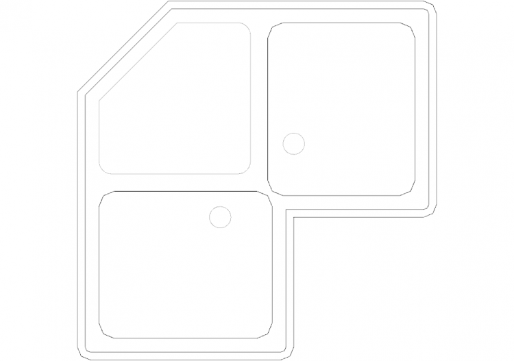 Cuisines DWG - Évier p83xl83 26 - ACCA software
