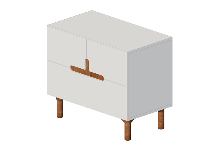 Armários 3D - Cômoda pequena de madeira envernizada - Prima... Armários 3D - Cômoda pequena de madeira envernizada - Prima...