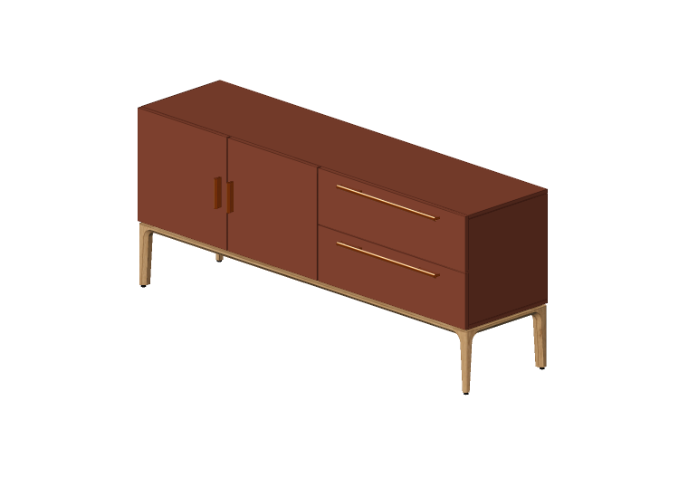 Móveis 3D - Buffet de madeira laqueada - Prima Linea -... Móveis 3D - Buffet de madeira laqueada - Prima Linea -...