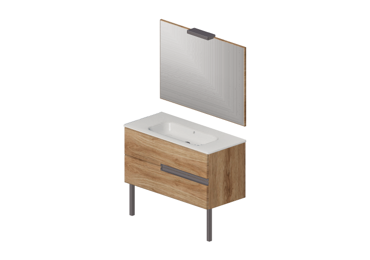Móveis 3D - Gabinete lavatório simples 100x460x740 Roca... Móveis 3D - Gabinete lavatório simples 100x460x740 Roca...