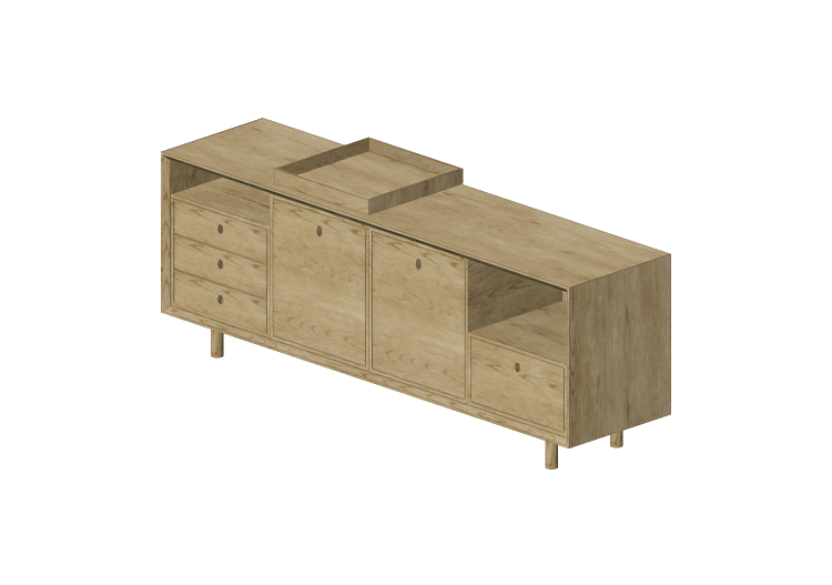 Muebles 3D - Bufet de madera - Schuster - Blocos - Schuster Muebles 3D - Bufet de madera - Schuster - Blocos - Schuster