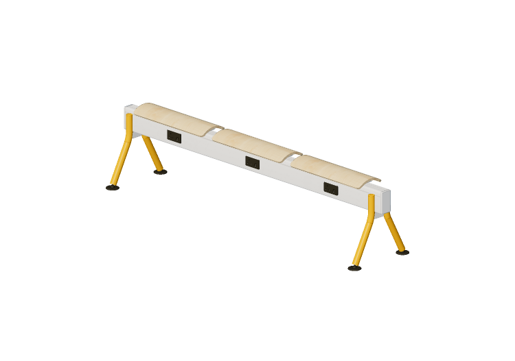 Cadeira 3D - Banco com assento em madeira - Senator - Colab... Cadeira 3D - Banco com assento em madeira - Senator - Colab...