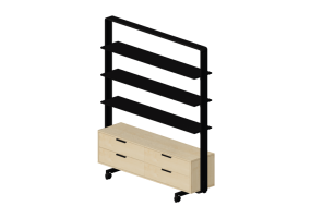 3D Furniture - Shelf with chest of drawers - Senator - Adapt Wall - AW2016SH3DW4