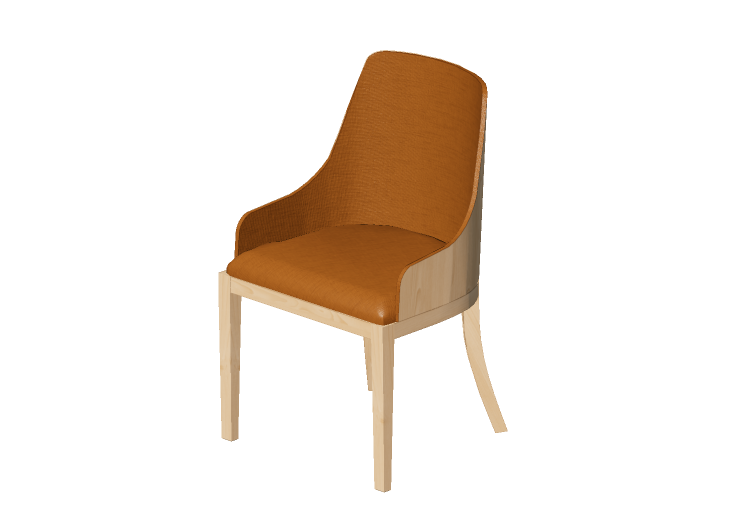 Chaises 3D - Chaise en bois recouverte de tissu - Sierra -... Chaises 3D - Chaise en bois recouverte de tissu - Sierra -...