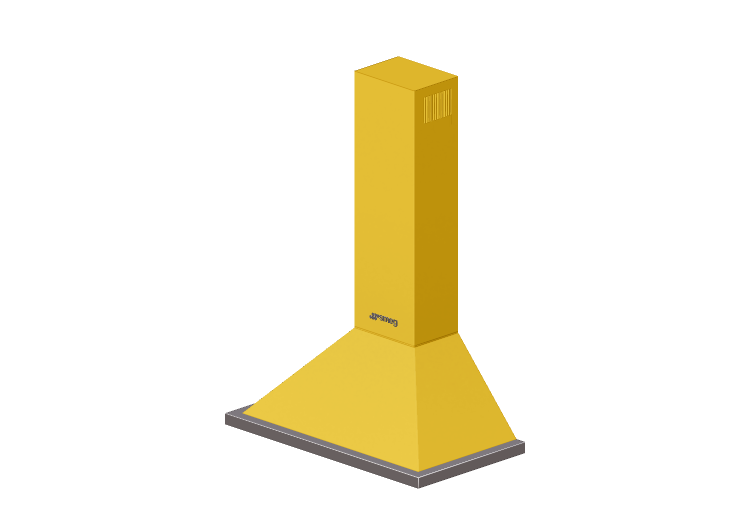 Elettrodomestici 3D - Cappa a parete, 90 cm, giallo – Smeg... Elettrodomestici 3D - Cappa a parete, 90 cm, giallo – Smeg...