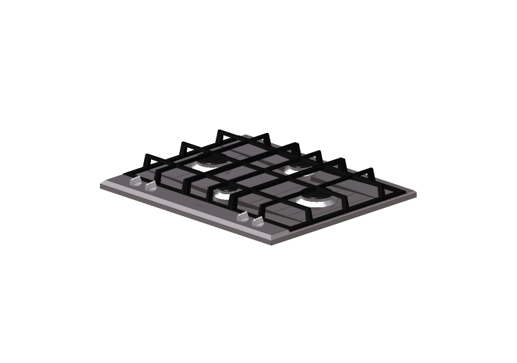 Electrodomésticos 3D - Encimera de gas con 4 fuegos - Smeg... Electrodomésticos 3D - Encimera de gas con 4 fuegos - Smeg...
