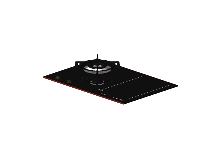 Elettrodomestici 3D - Piano cottura misto, bruciatori a gas... Elettrodomestici 3D - Piano cottura misto, bruciatori a gas...