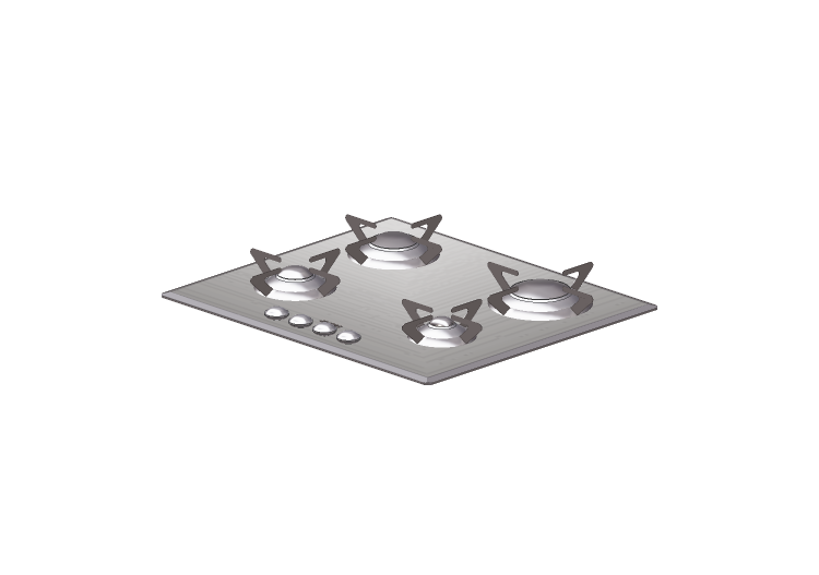 3D Haushaltgeräte - Gasherd mit 4 Kochfelder - Smeg -... 3D Haushaltgeräte - Gasherd mit 4 Kochfelder - Smeg -...