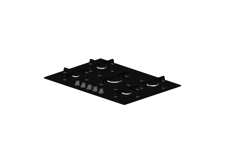3D Electrical Appliances - Cooking Hob with 5 burners -... 3D Electrical Appliances - Cooking Hob with 5 burners -...