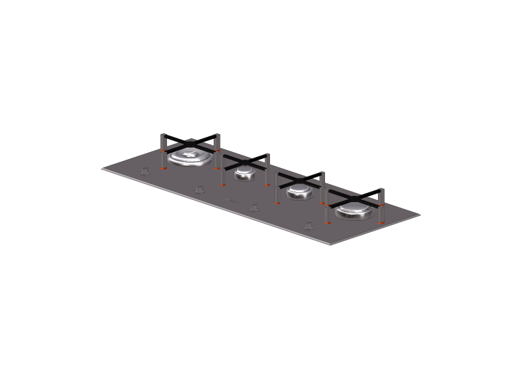 Elettrodomestici 3D - Piano cottura a gas con 4 fuochi -... Elettrodomestici 3D - Piano cottura a gas con 4 fuochi -...