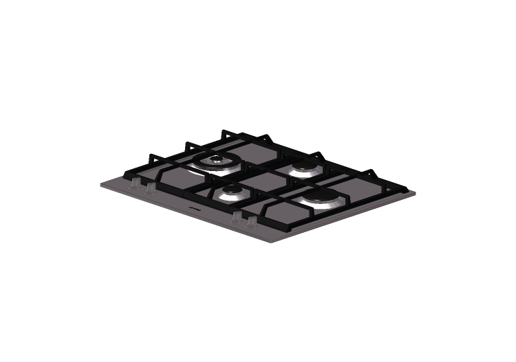 3D Electrical Appliances - Kitchen Top with 4 burners -... 3D Electrical Appliances - Kitchen Top with 4 burners -...