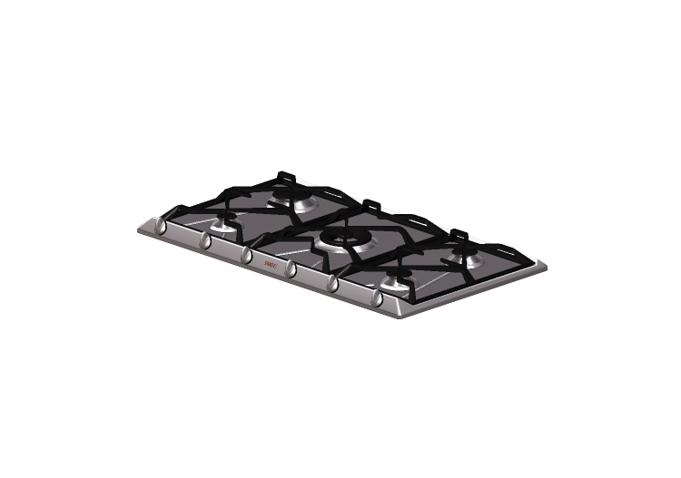 Elettrodomestici 3D - Piano cottura a gas con 5 fuochi -... Elettrodomestici 3D - Piano cottura a gas con 5 fuochi -...
