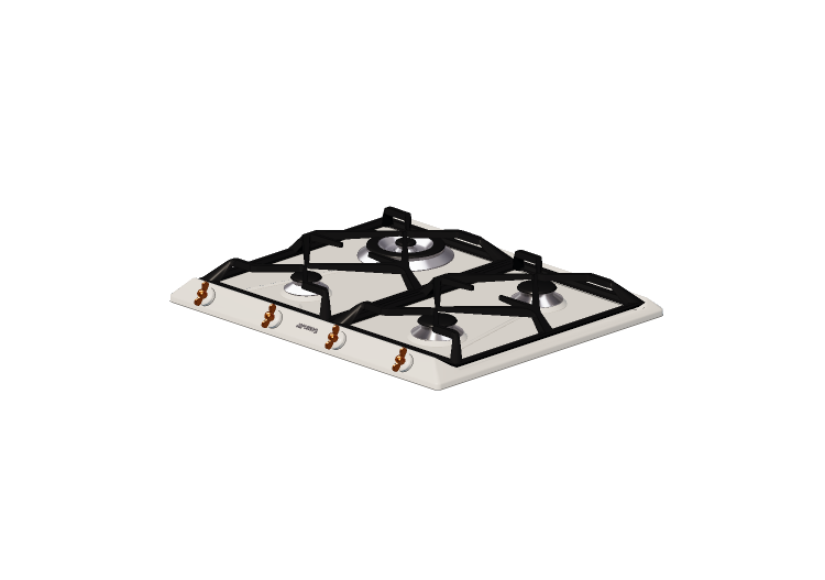 Eletrodomésticos 3D - Cooktop a gás com 4 bocas - Smeg -... Eletrodomésticos 3D - Cooktop a gás com 4 bocas - Smeg -...