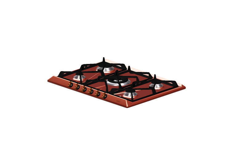 Elettrodomestici 3D - Piano cottura a gas con 5 fuochi -... Elettrodomestici 3D - Piano cottura a gas con 5 fuochi -...