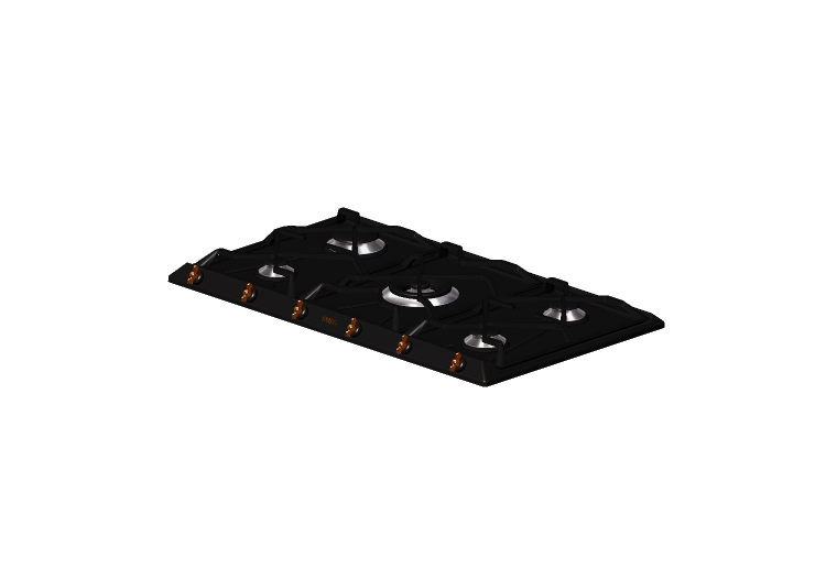 3D Electrical Appliances - Kitchen Top with 5 burners -... 3D Electrical Appliances - Kitchen Top with 5 burners -...
