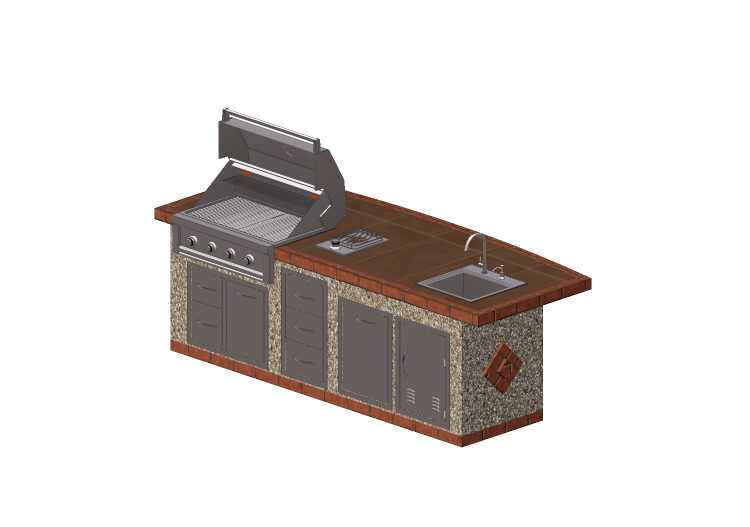 Cozinhas 3D - Cozinha completa com eletrodomésticos -... Cozinhas 3D - Cozinha completa com eletrodomésticos -...