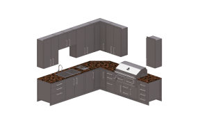 3D Kitchens - Full kitchen with appliances - Sunstone