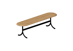 Chaises 3D - Banc avec base en acier - Atlas - 20720 - E126