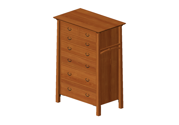 Armoires 3D - Commode avec sept tiroirs - Thos. Moser -... Armoires 3D - Commode avec sept tiroirs - Thos. Moser -...