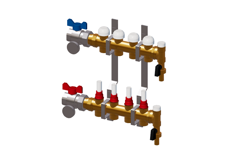 4-way DN25 Distribution Manifold - 3873 - 385 0020 - TIEMME 4-way DN25 Distribution Manifold - 3873 - 385 0020 - TIEMME