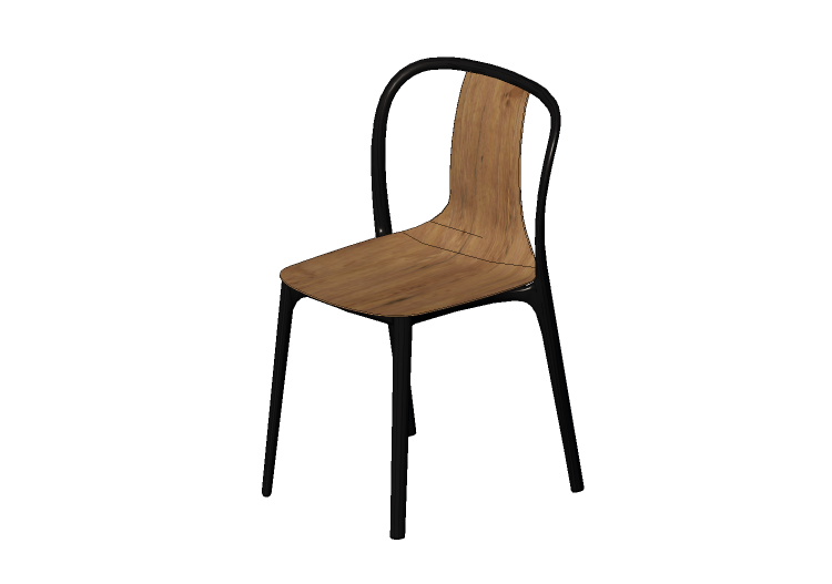 Sillas 3D - Silla con asiento en madera - Vitra Belleville... Sillas 3D - Silla con asiento en madera - Vitra Belleville...