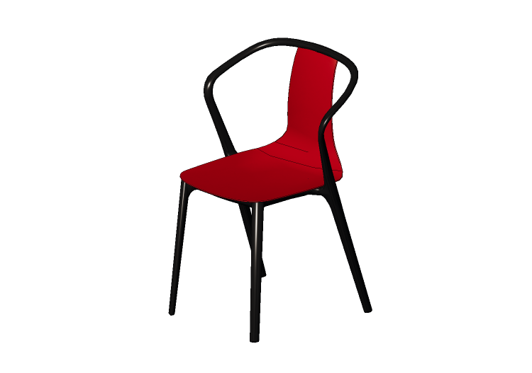 Sillas 3D - Sillón con asiento de cuero - Vitra Belleville... Sillas 3D - Sillón con asiento de cuero - Vitra Belleville...