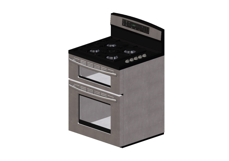 Elettrodomestici 3D - Cucina a gas 4 fuochi con doppio... Elettrodomestici 3D - Cucina a gas 4 fuochi con doppio...