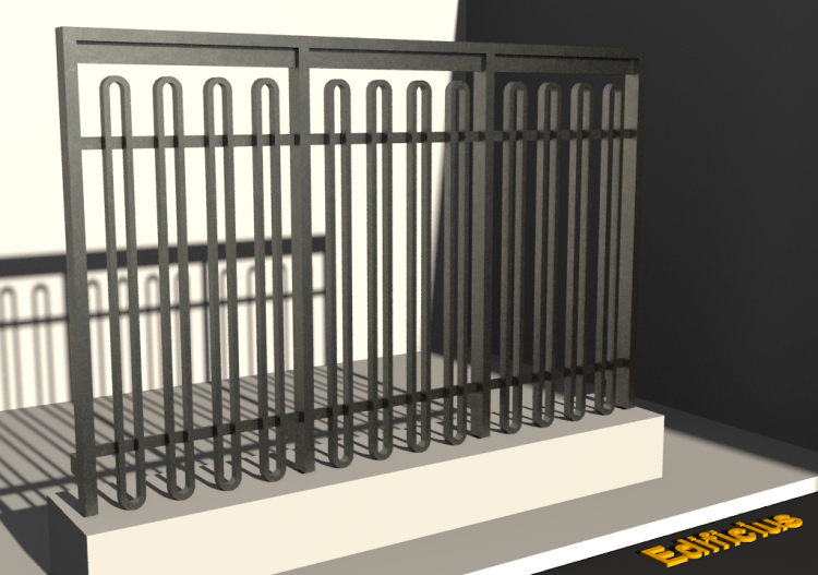 Barandillas 3D - Estacada [AL] - Barrote plano moldurado -...
