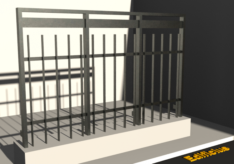 Ringhiere 3D - Steccato e fascia [FS] - Paletto piatto -...
